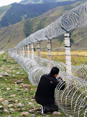 Сетка из колючей проволоки для безопасности